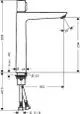 Hansgrohe Waschtischmischer mit geradem Auslauf und zwei flexiblen Anschlüssen, Zubehör für den Wasseranschluss. Maße und Details sind im technischen Diagramm dargestellt.
